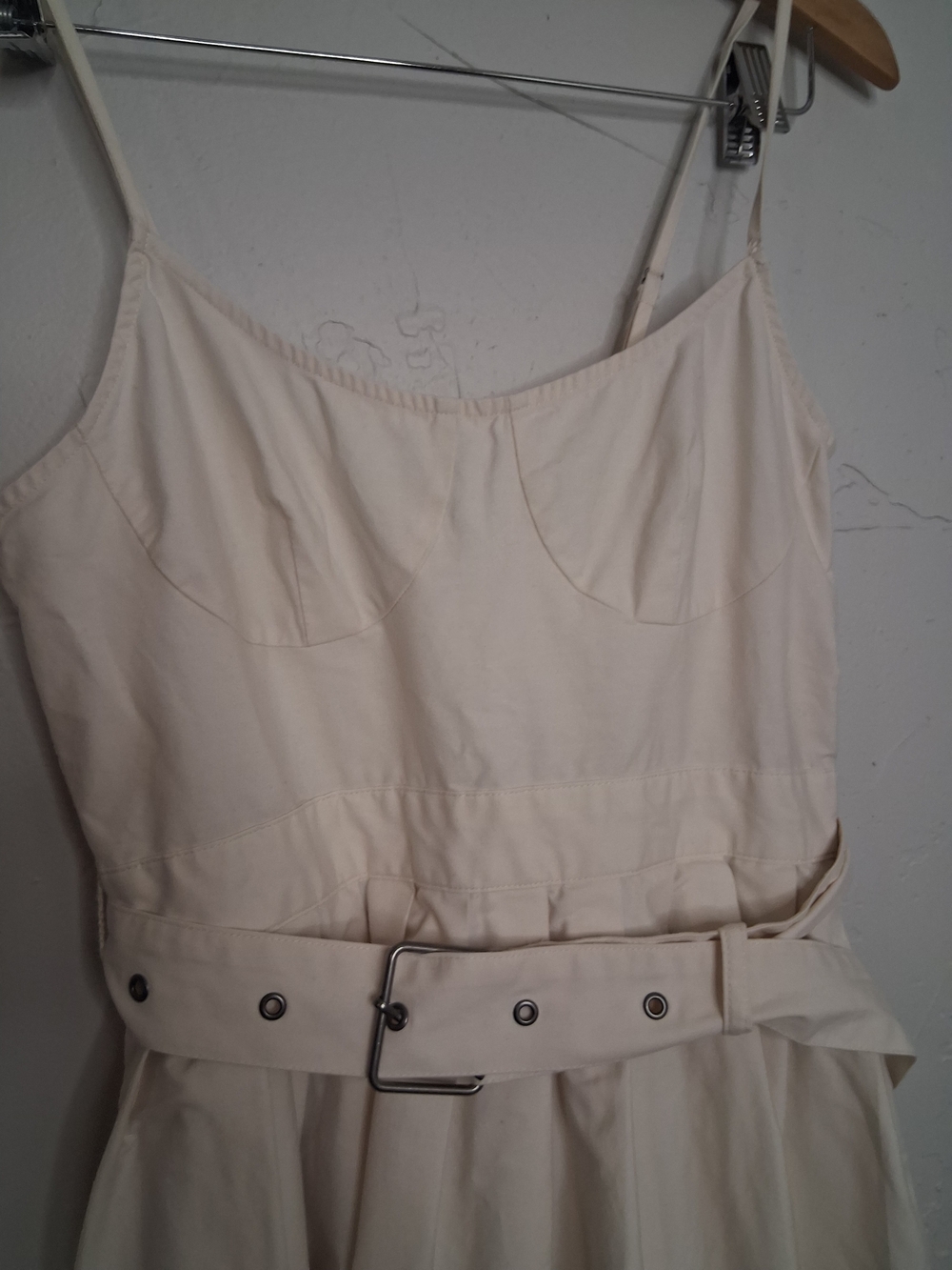 Future Collective Reese Blutstein Cream Belted Midi Dress Size 4 Cottagecore - Picture 5 of 9